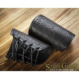 Leather cuffs Valcnut: a pair